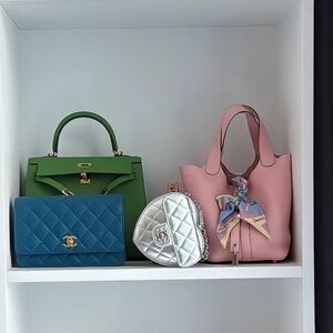 Chanel Silver Quilted Mini Bag